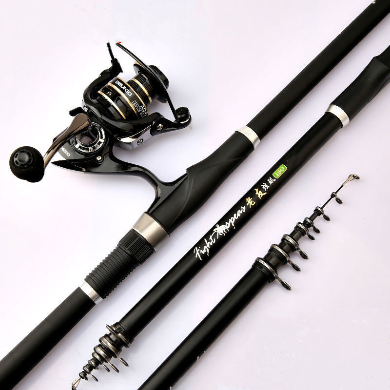 Fishing rod and reel set on a white background
