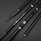Fishing rod with brand name on a dark background